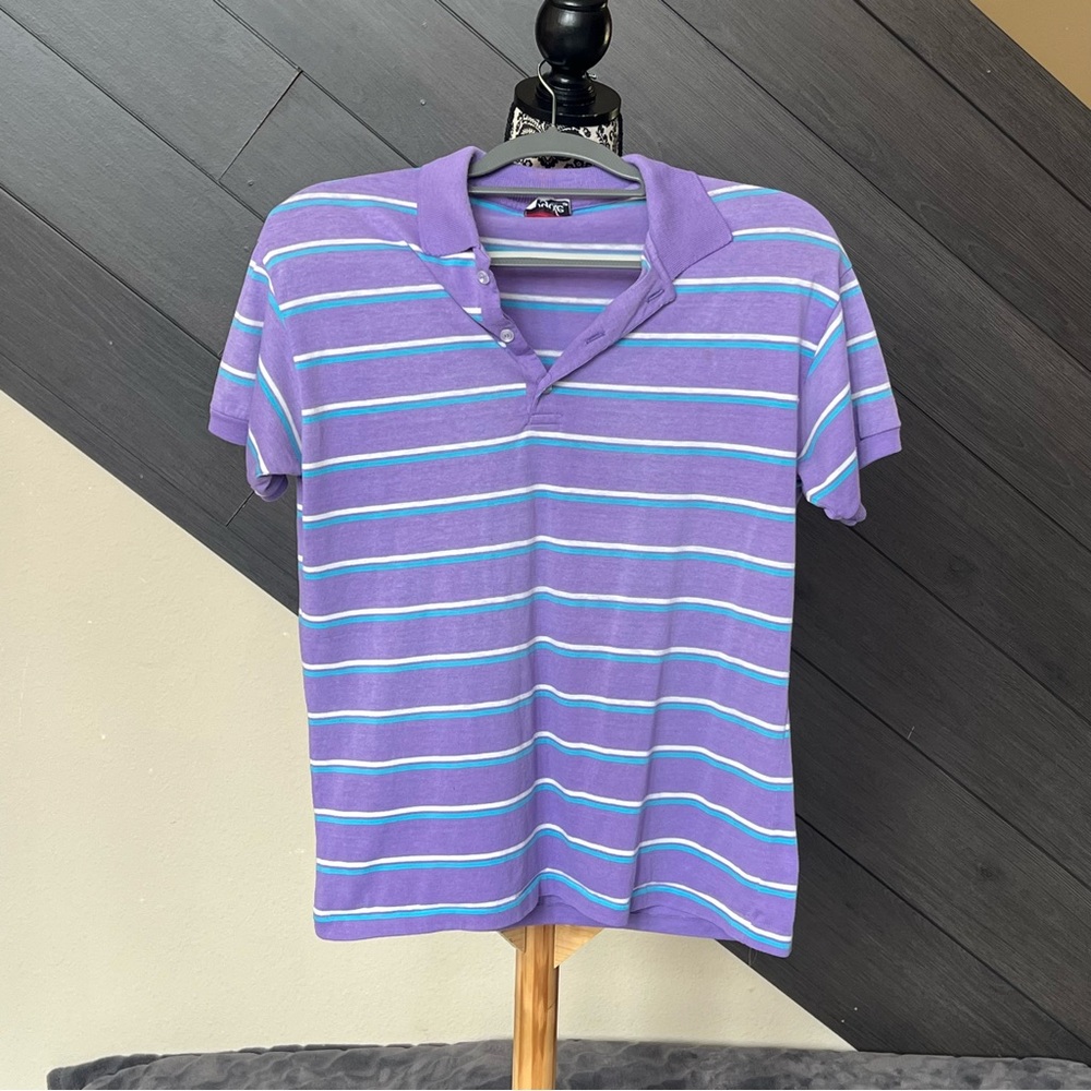 💥🍒Purple Striped Polo Shirt💥🍒‎